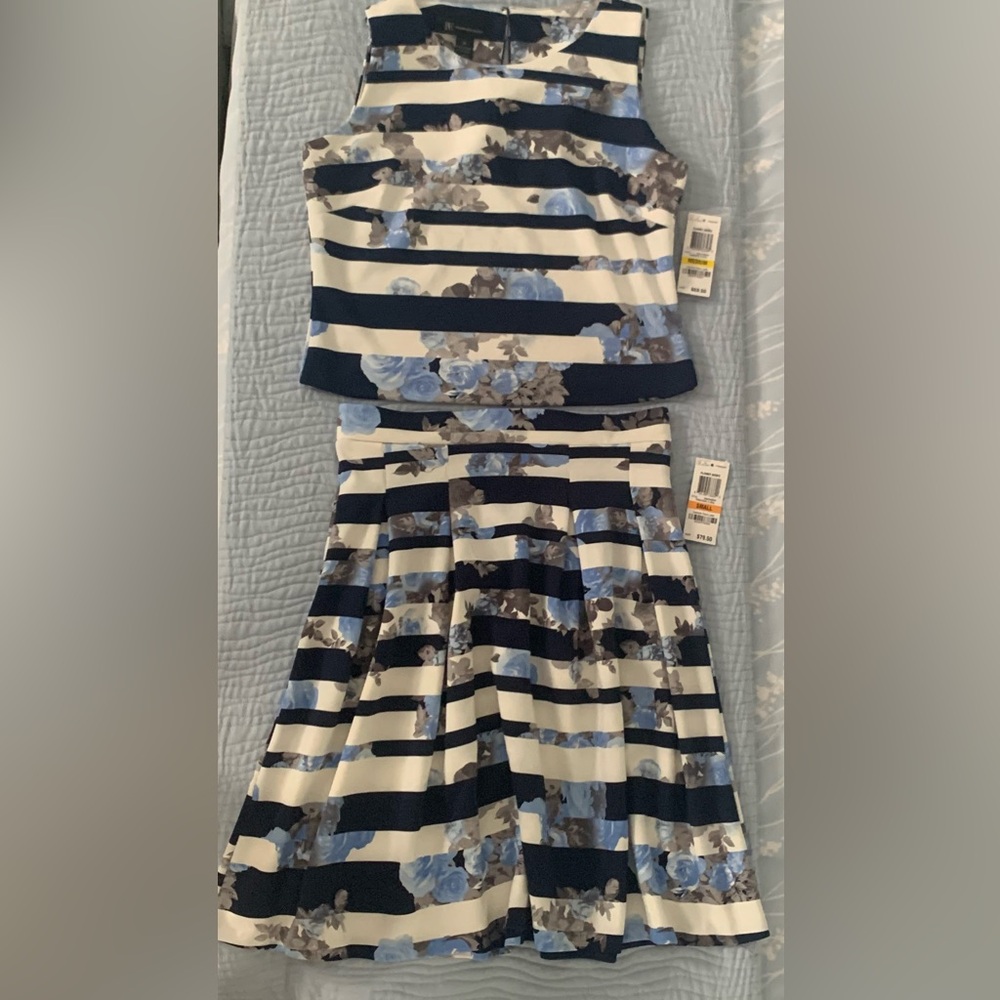 Matching top and skirt by INC.  Top size Medium. Skirt size Small.